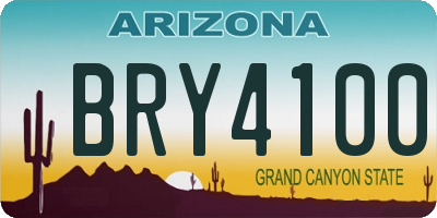 AZ license plate BRY4100