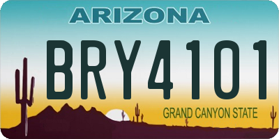 AZ license plate BRY4101