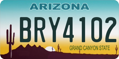 AZ license plate BRY4102