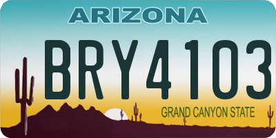 AZ license plate BRY4103