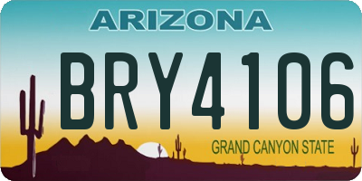 AZ license plate BRY4106