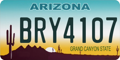 AZ license plate BRY4107