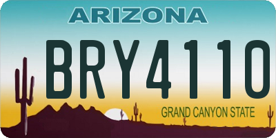 AZ license plate BRY4110