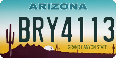 AZ license plate BRY4113