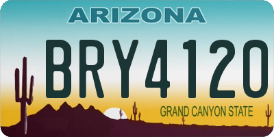 AZ license plate BRY4120