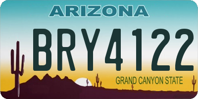 AZ license plate BRY4122