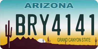 AZ license plate BRY4141