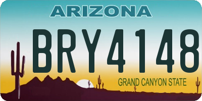 AZ license plate BRY4148