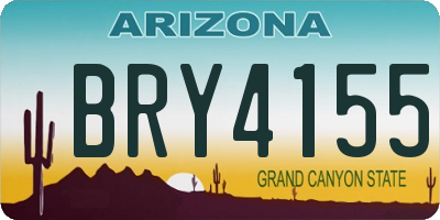 AZ license plate BRY4155