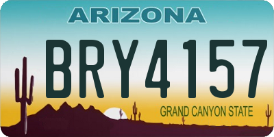 AZ license plate BRY4157