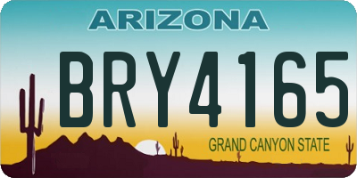 AZ license plate BRY4165