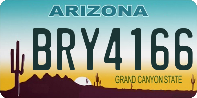 AZ license plate BRY4166