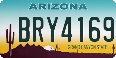 AZ license plate BRY4169
