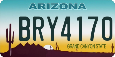 AZ license plate BRY4170