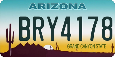 AZ license plate BRY4178