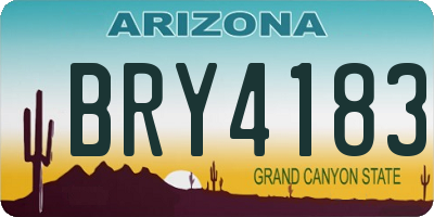 AZ license plate BRY4183