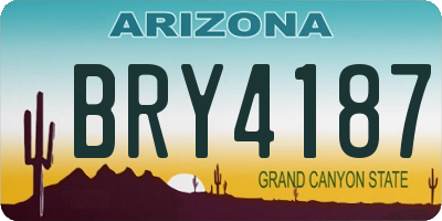 AZ license plate BRY4187