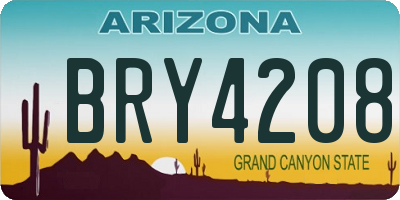 AZ license plate BRY4208
