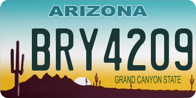 AZ license plate BRY4209