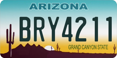 AZ license plate BRY4211