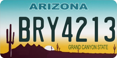 AZ license plate BRY4213