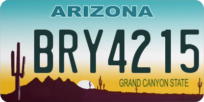 AZ license plate BRY4215
