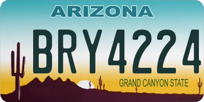 AZ license plate BRY4224