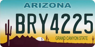 AZ license plate BRY4225