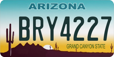 AZ license plate BRY4227