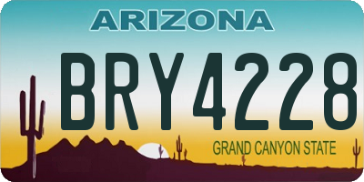 AZ license plate BRY4228