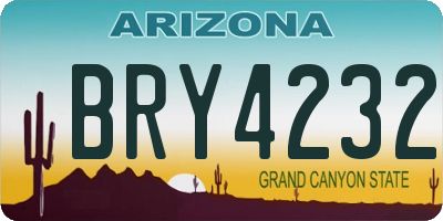 AZ license plate BRY4232