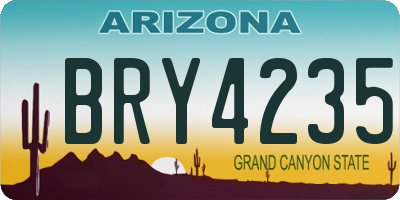 AZ license plate BRY4235
