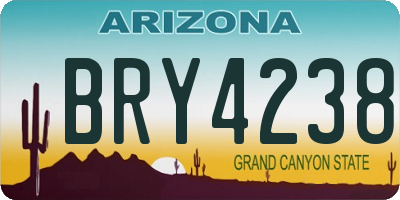 AZ license plate BRY4238