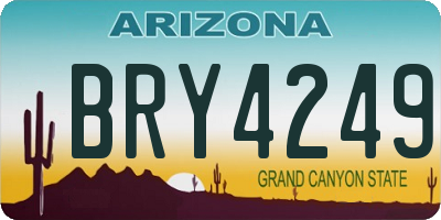 AZ license plate BRY4249