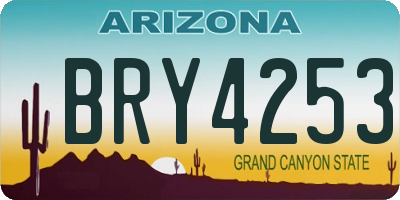 AZ license plate BRY4253
