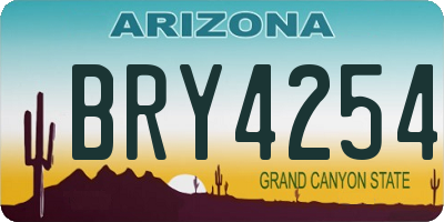 AZ license plate BRY4254
