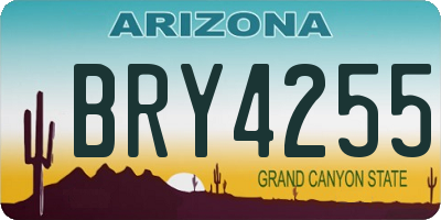 AZ license plate BRY4255