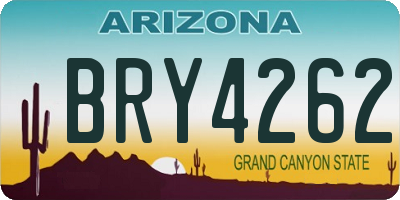 AZ license plate BRY4262