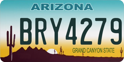 AZ license plate BRY4279