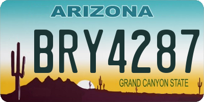 AZ license plate BRY4287