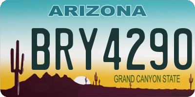 AZ license plate BRY4290