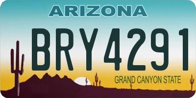 AZ license plate BRY4291