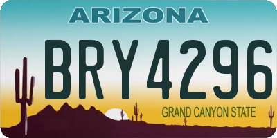 AZ license plate BRY4296
