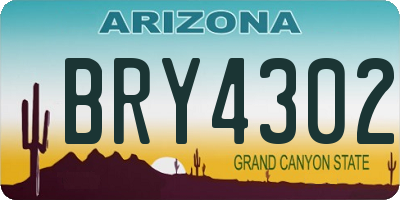 AZ license plate BRY4302