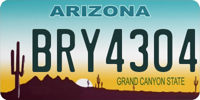 AZ license plate BRY4304