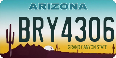 AZ license plate BRY4306