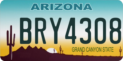 AZ license plate BRY4308