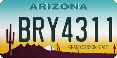 AZ license plate BRY4311