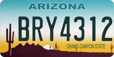 AZ license plate BRY4312