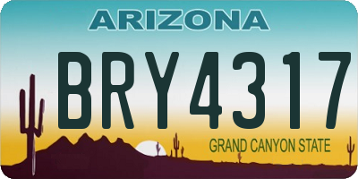 AZ license plate BRY4317
